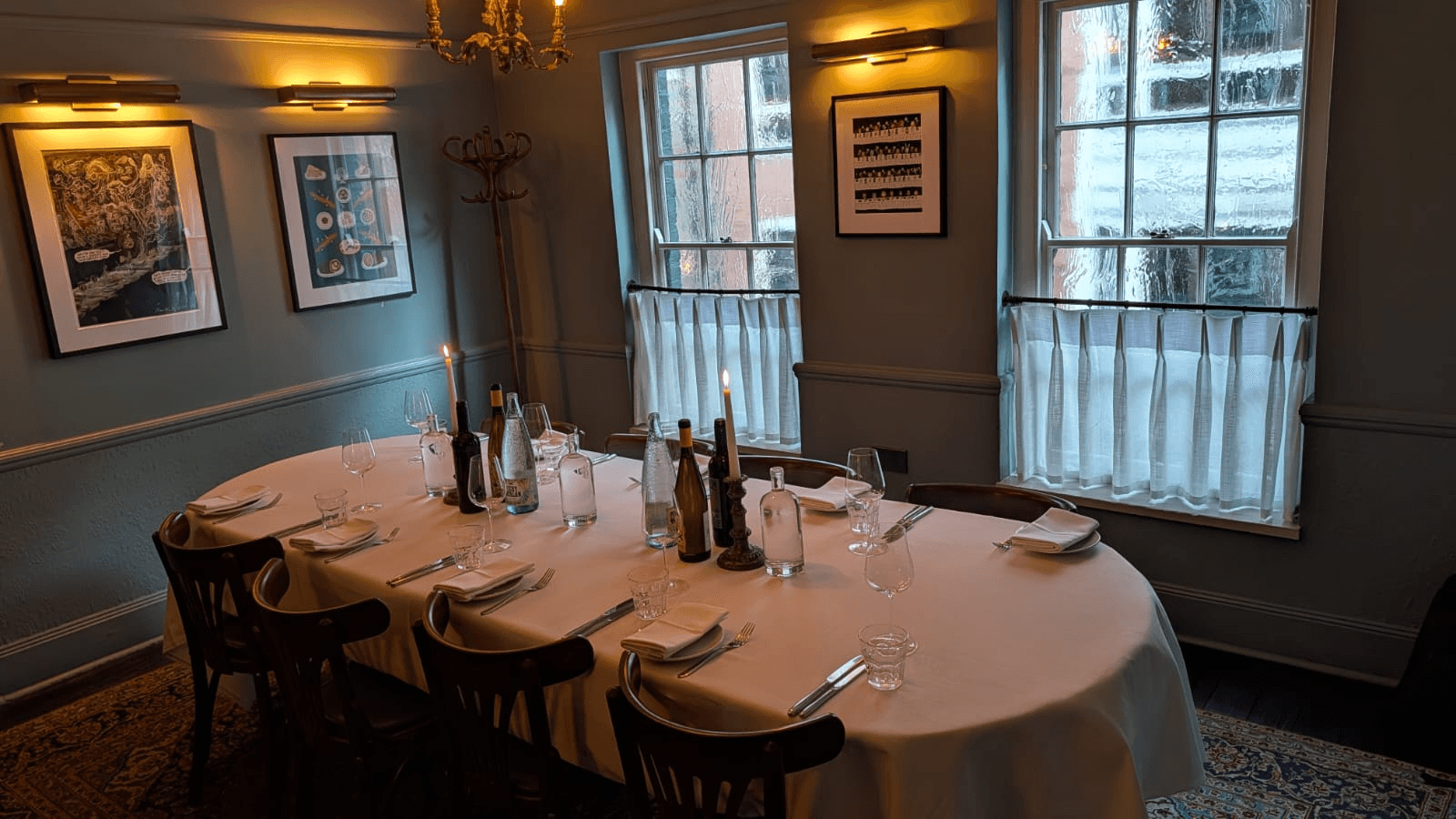 A private dining room set for dinner at The Industry Dinner Party